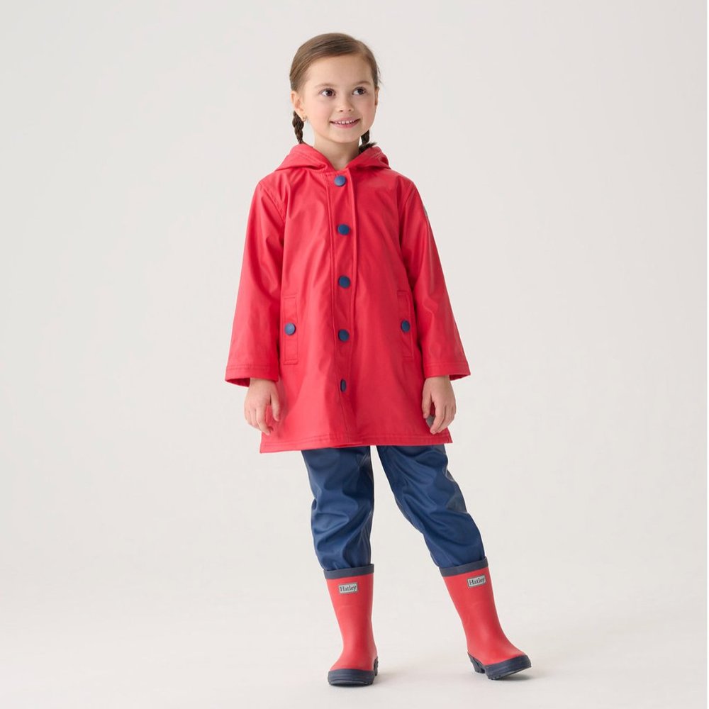 Hatley Red & Navy Kids Rain Jacket (Gender Neutral)